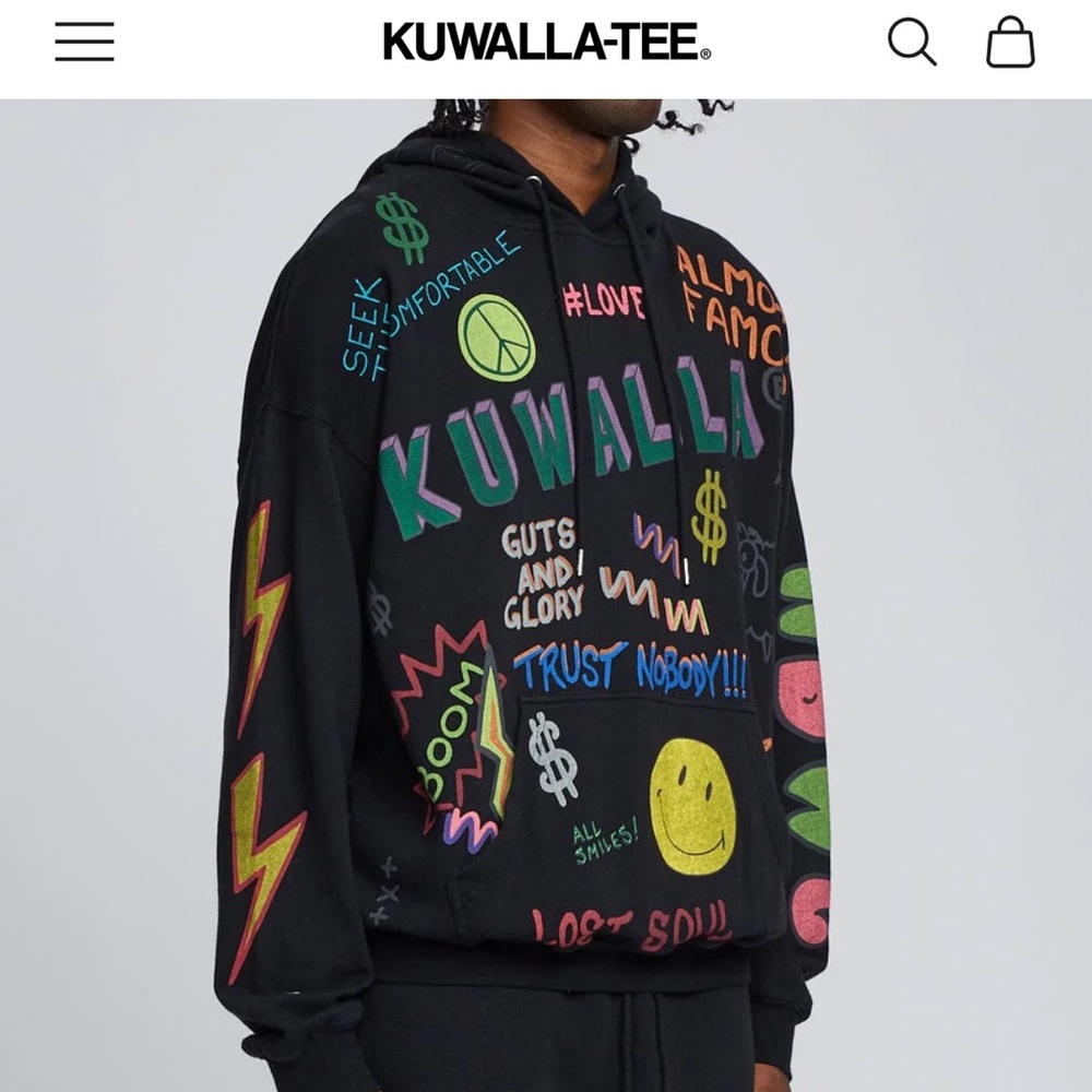 🩷WHITE Kuwalla Tee Graphic Hoodie